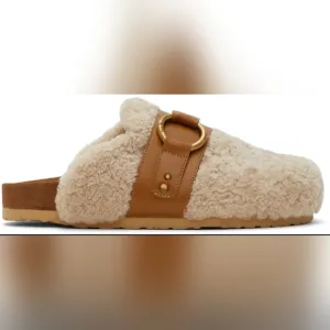 See by Chloé Beige Sherpa Gema Loafers Size  37 (US 6.5)