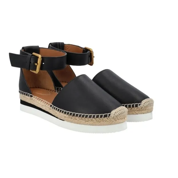 SEE BY CHLOE Glyn leather Espadrille Sandals $280 size 37 US 6.5