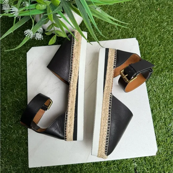 SEE BY CHLOE Glyn leather Espadrille Sandals $280 size 37 US 6.5