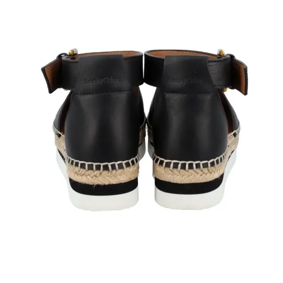 SEE BY CHLOE Glyn leather Espadrille Sandals $280 size 37 US 6.5