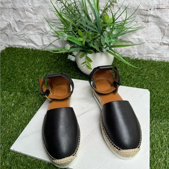 SEE BY CHLOE Glyn leather Espadrille Sandals $280 size 37 US 6.5