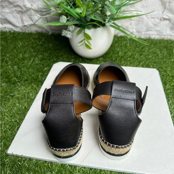 SEE BY CHLOE Glyn leather Espadrille Sandals $280 size 37 US 6.5