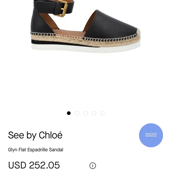 SEE BY CHLOE Glyn leather Espadrille Sandals $280 size 37 US 6.5