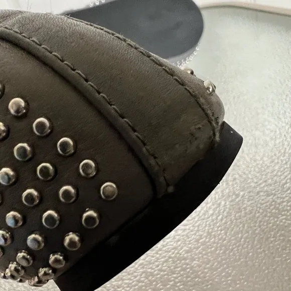 See By Chloe Gray Studded Leather Ballet Flats Size 6.5
