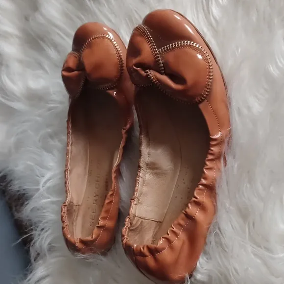 See by Chloe patent leather flats