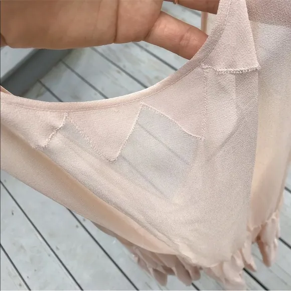 See by Chloe silk ruffle dress nude blush pink