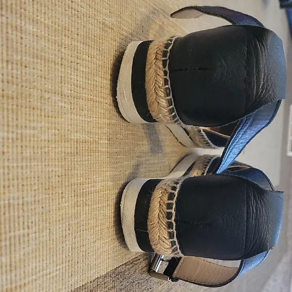 SeeBy Chloé Black Leather Espadrilles