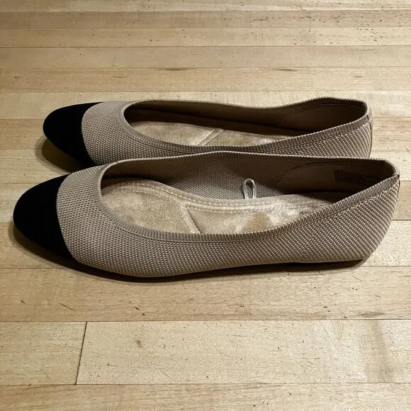 Seychelles Womens Tippy Wides Knit Foam Ballet Flats Size 10 WIDE Beige SP EXC