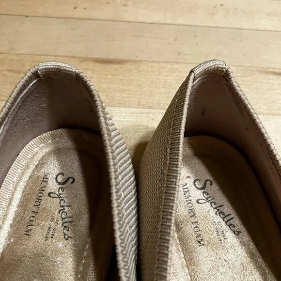 Seychelles Womens Tippy Wides Knit Foam Ballet Flats Size 10 WIDE Beige SP EXC