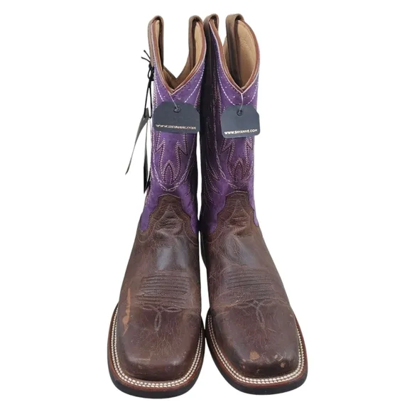 Shyanne Womens Two Toned Leather Ciwboy Boots In 8.5 NWT