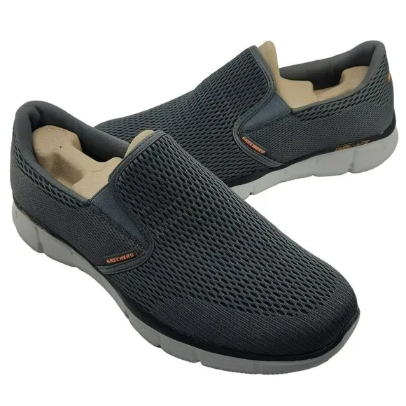 Skechers Equalizer Double Play Slip On Loafers 51509 Charcoal Orange Mens 11.5