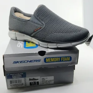 Skechers Equalizer Double Play Slip On Loafers 51509 Charcoal Orange Mens 11.5