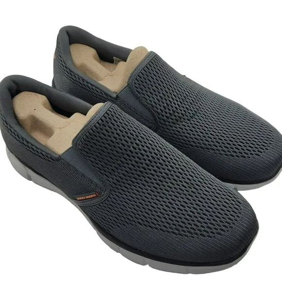 Skechers Equalizer Double Play Slip On Loafers 51509 Charcoal Orange Mens 11.5