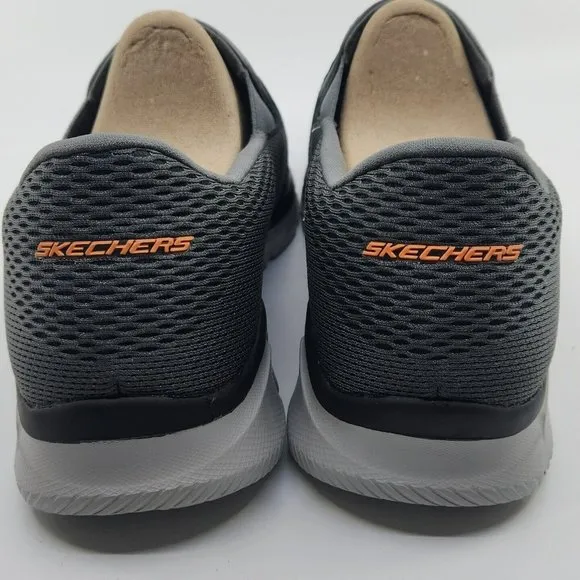 Skechers Equalizer Double Play Slip On Loafers 51509 Charcoal Orange Mens 11.5
