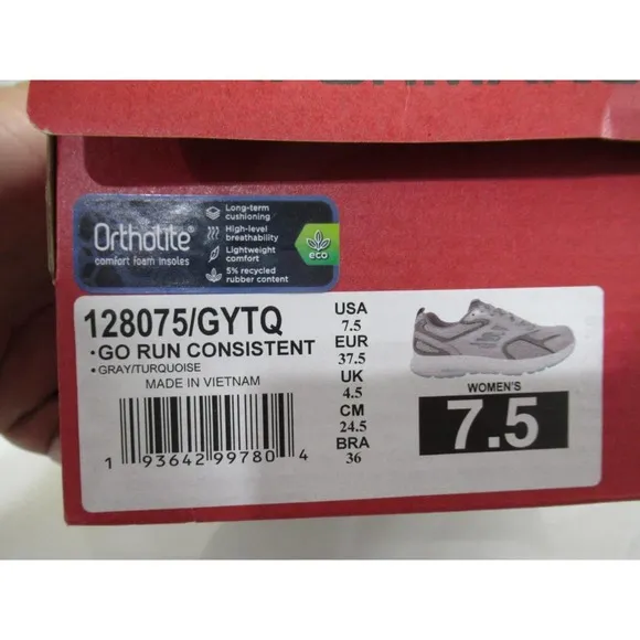 Skechers Go Run Consistent Vivid Horizon Trail Running Sneakers Grey Size 7.5