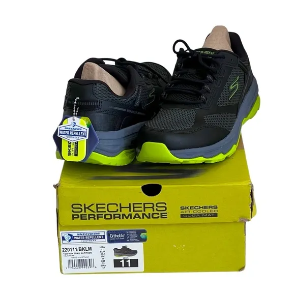 Skechers Go Run Trail Altitude Men's Black/Lime Sneakers Water Repellent