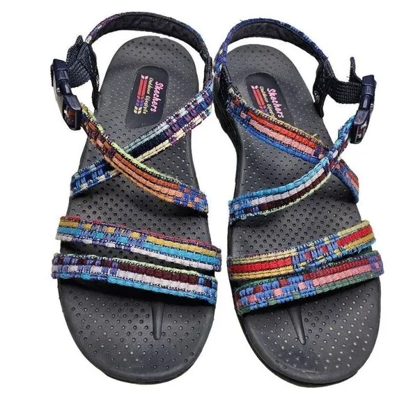 Skechers Sandals Size 10 Womens Reggae Sew Me Strap Sandals