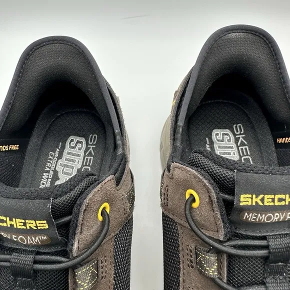 Skechers Slip Ins Mens 9 Oak Canyon Consistent Winner Sneakers Brown Black Trail