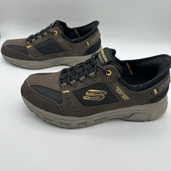 Skechers Slip Ins Mens 9 Oak Canyon Consistent Winner Sneakers Brown Black Trail