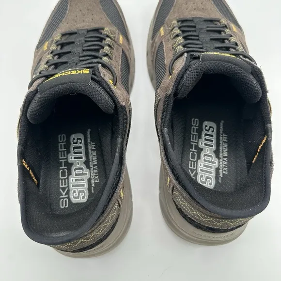 Skechers Slip Ins Mens 9 Oak Canyon Consistent Winner Sneakers Brown Black Trail