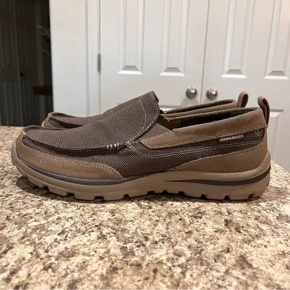 SKECHERS Superior Milford Relaxed Fit Memory Foam Loafers Brown Men's 11.5