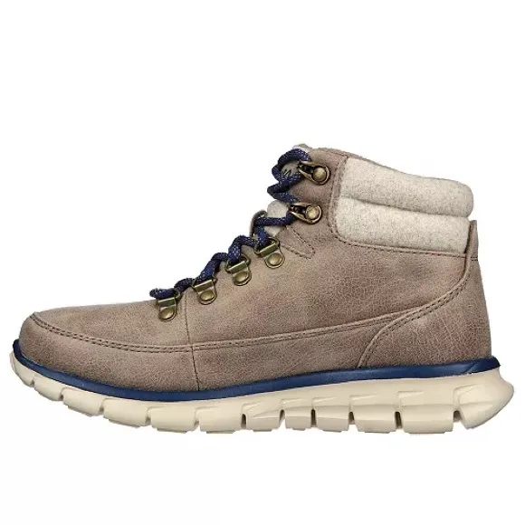 SKECHERS TAUPE &amp; BLUE HIKING BOOTS