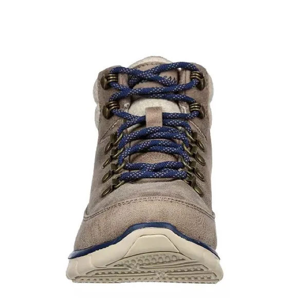 SKECHERS TAUPE &amp; BLUE HIKING BOOTS