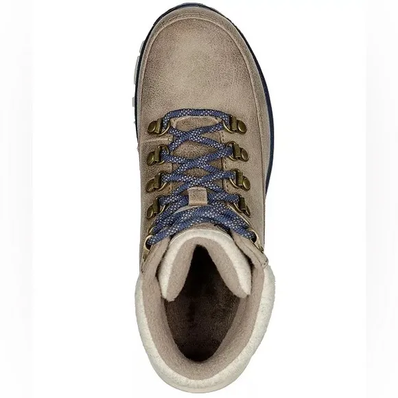SKECHERS TAUPE &amp; BLUE HIKING BOOTS
