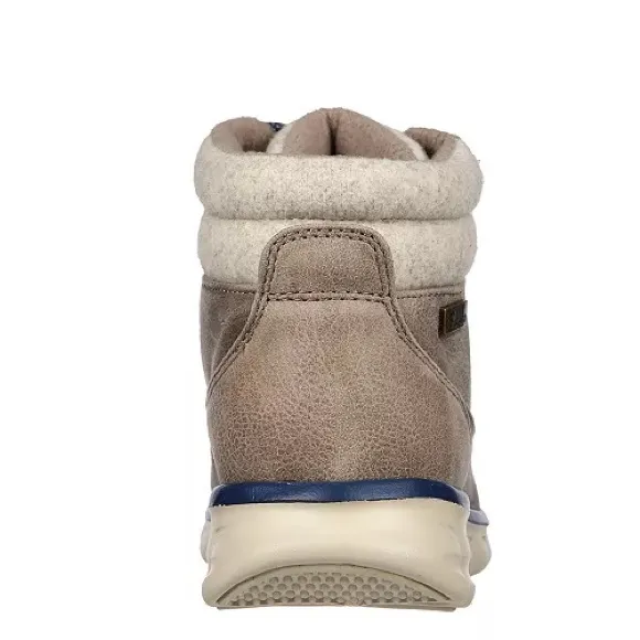 SKECHERS TAUPE &amp; BLUE HIKING BOOTS