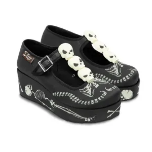 Skeleton Under Your Bed Hot Chocolate Mary Jane Platforms