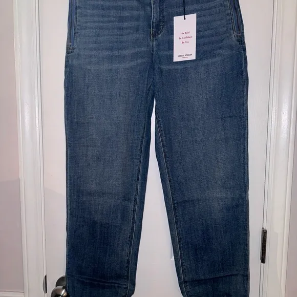 Skinnygirl Cheryl Jogger Jeans with zipper pockets, size 27/4