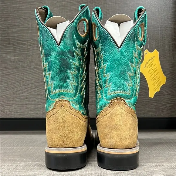 Smoky Mountain Youth Jesse Western/Cowboy Boots (Brown/Turquoise) - Size 1.5