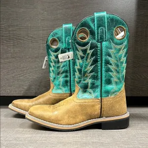 Smoky Mountain Youth Jesse Western/Cowboy Boots (Brown/Turquoise) - Size 1.5