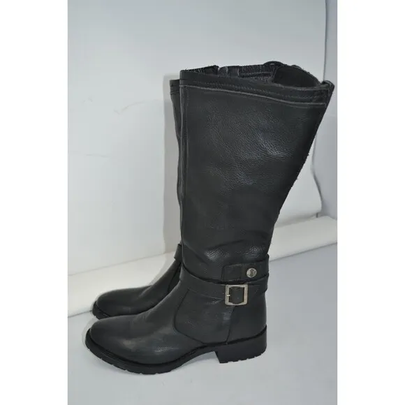 SONORA Harness Black Leather Moto Biker Riding Tall Boots Womens Size 7.5 SN1800