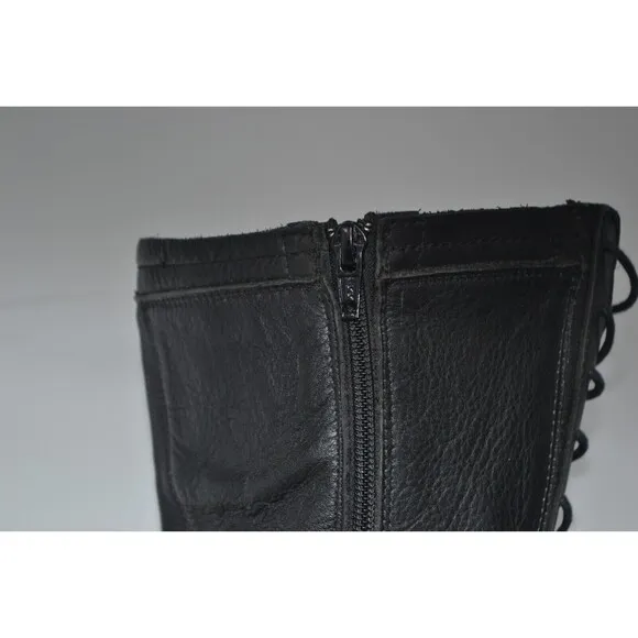 SONORA Harness Black Leather Moto Biker Riding Tall Boots Womens Size 7.5 SN1800