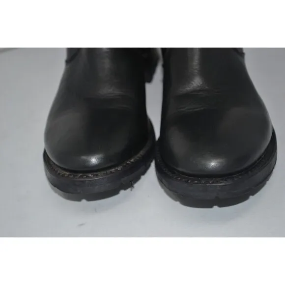 SONORA Harness Black Leather Moto Biker Riding Tall Boots Womens Size 7.5 SN1800