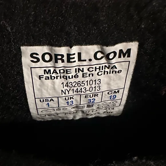 Sorel Black Yoot Pac Nylon Waterproof Boots