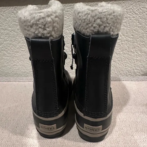 Sorel Black Yoot Pac Nylon Waterproof Boots
