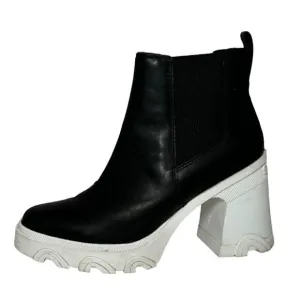 Sorel Brex Chelsea Heeled Womens Size 7.5 Waterproof Pull On Boots Black White