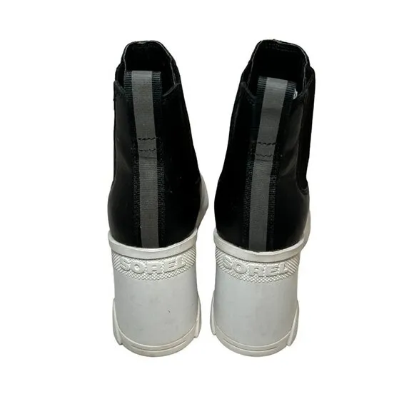 Sorel Brex Chelsea Heeled Womens Size 7.5 Waterproof Pull On Boots Black White