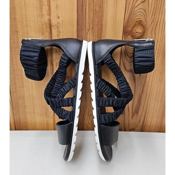 Sorel Ella II Ankle Strap Black Women's Sandals Size 7