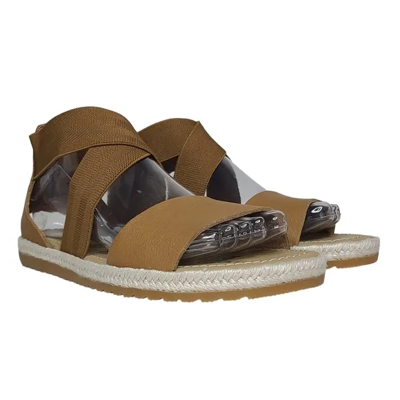 Sorel Ella Jute Sandals Camel Brown NL3914-224 Size 8 NWOB