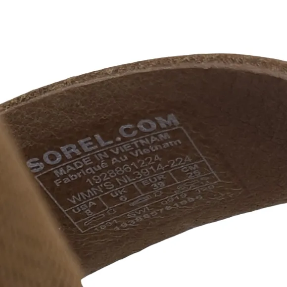 Sorel Ella Jute Sandals Camel Brown NL3914-224 Size 8 NWOB