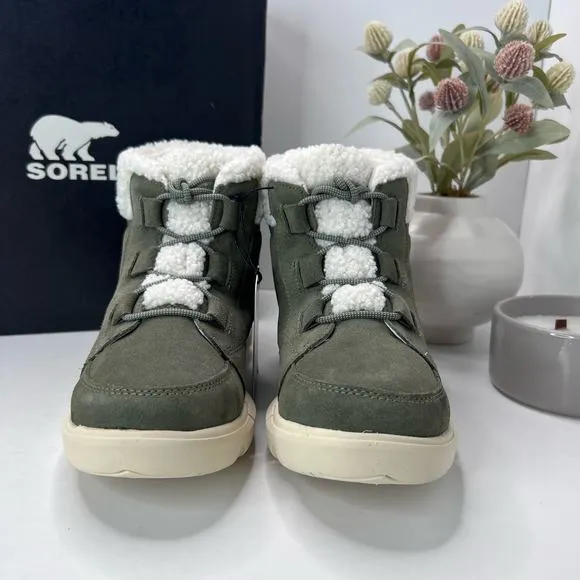 Sorel Explorer Next Carnival 100g Waterproof Boot Stone Green Women 7.5 NWB