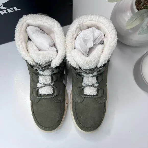 Sorel Explorer Next Carnival 100g Waterproof Boot Stone Green Women 7.5 NWB