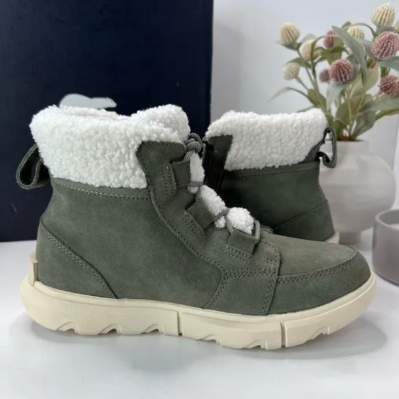 Sorel Explorer Next Carnival 100g Waterproof Boot Stone Green Women 7.5 NWB
