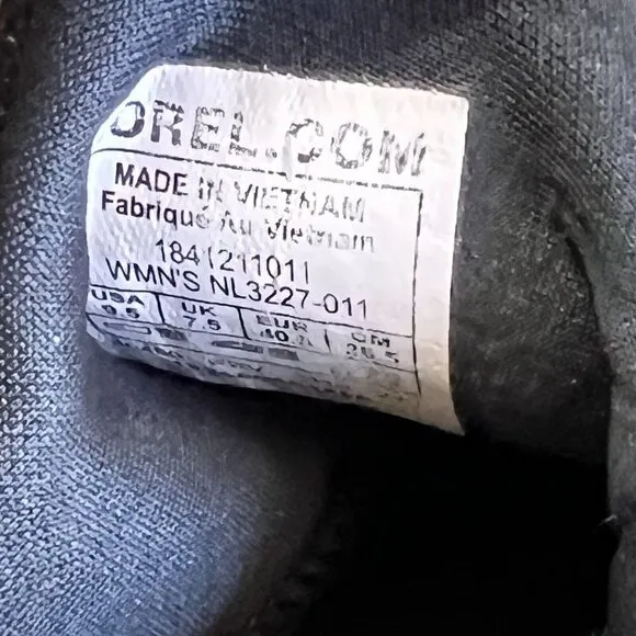 Sorel Kinetic Knit Women's Sneakers Shoe Black Comfort Hiking Trail 9.5 Lace up