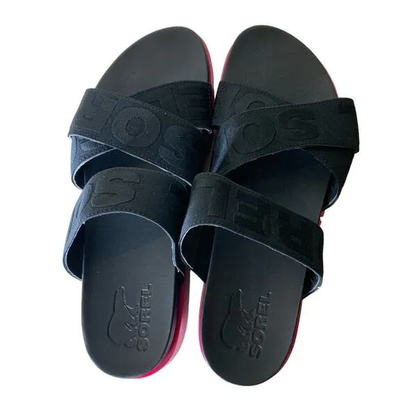 Sorel Roaming Sport Sandal Black Punch Pink Strap Sandals Size 10.5 NEW