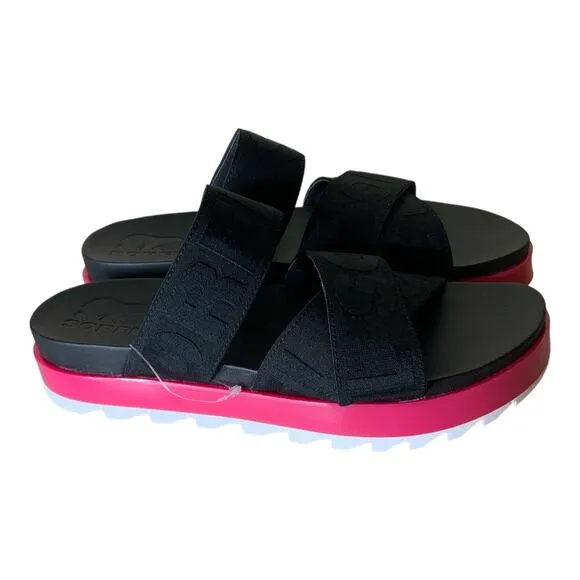 Sorel Roaming Sport Sandal Black Punch Pink Strap Sandals Size 10.5 NEW