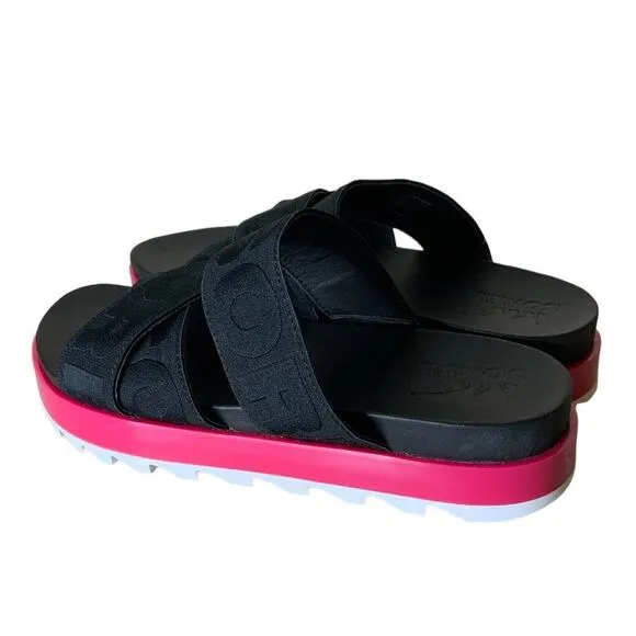 Sorel Roaming Sport Sandal Black Punch Pink Strap Sandals Size 10.5 NEW